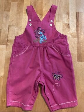 Vintage 90s Blues Clues OshKosh Pink Embroidered Overalls